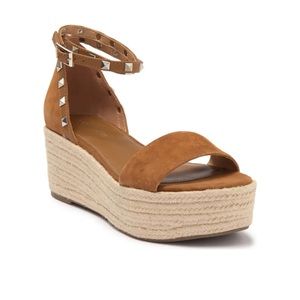 NIB Marc Fisher Jazlyn Studded Ankle Strap Espadrille Sandals